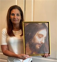 "Jesus" by Rosanne Pappas Signed Canvas Print