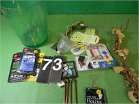 Green Garbage Can & Contents-
