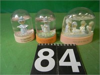 3 Precious Moments Snow Globes