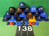 19 Lg. Baseball Collector Hats 3" T & 10 of The 1"