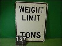 Weight Limit Sign 24" X 18" Metal