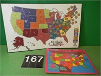 US 50 State Coin Commemorative Board & Map Puzzle