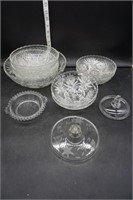 Pyrex Etched Lid, Clear Glass Bowls & More