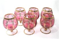 Vintage cranberry bohemian glasses moser