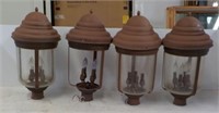 (4) 24" Tall Metal Light Post Fixture Tops (1)