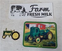 John Deere Metal Sign, Tractor Ornament, & Farm
