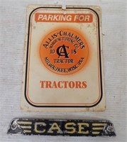 Parking For Allis-Chalmers Tractors Plastic Sign