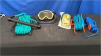 Bag-Tow Rope, 3 Ropes & Snorkel Mask