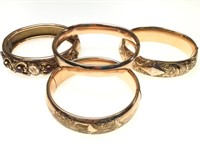 Group of 4 Antique Monogrammed Bangles