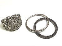 Group of 3 Vintage Sterling Bangles & Cuff