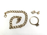 Group of Damaged 14k Gold Scrap Jewelry