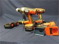 Large Lot of Tools Drills Impacts Batteries