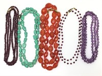 5 Semi-Precious Bead Necklaces