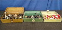3 Tackle Boxes, 8 Fishing Reels, Bobbers