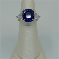 `Ladies Platinum sapphire and diamond ring