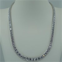 `18kt white gold full diamond necklace 14.42 tw