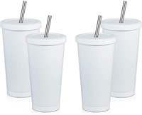 MEWAY 16oz Tumbler with Straw & Lid 4 Pack