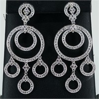 18kt white gold diamond dangle earrings