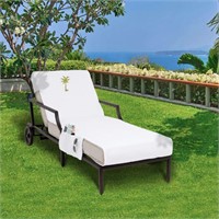 Palm Tree Embroidered Standard Size Chaise Lounge