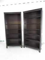 (2) Black, Composite Wood, Tall Bookshelves