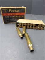 (20) Peters 270 Winchester Brass Cases
