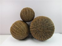 (3) Decorative Rattan Balls