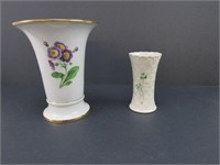 Signed Meissen and Belleek Vases