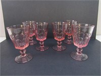 (6) Vintage Rose Colored Heisey Colonial Goblets