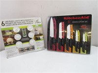 Kitchen Aid Knives/LED Puck Lights- NEW