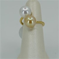 Ladies 18kt yellow gold adjustable ring