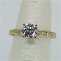 14kt yellow gold solitaire mounting with CZ