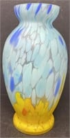 Signed art glass vase, approx. 8.5" x 4.5”