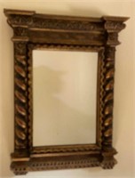 Classical Ornate Turned Column Style Gold Mirror