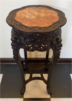 Chinese Heavily Carved Marble Insert Stand