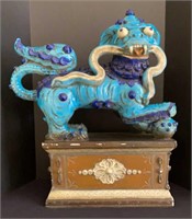 Large Vintage Foo Dragon Dog  Plaster Statue