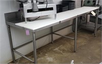 STAINLESS STEEL PREP TABLE W/ CUTTING BOARDS