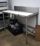 STAINLESS STEEL PREP TABLE W/ CUTTING BOARDS