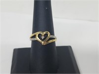 Vermeil/.925 Sterl Diamond Heart Ring