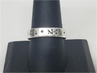 .925 Sterling Silver Hieroglyphic Band
