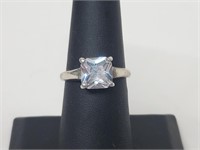 .925 Sterling Silver CZ Engagement Ring