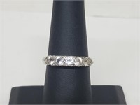 .925 Sterling Silver Clear Stone Band