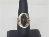 .925 Sterling Silver Purple Stone Ring