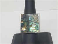 .925 Sterling Silver Abalone Ring