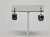 .925 Sterling Silver Amethyst Earrings
