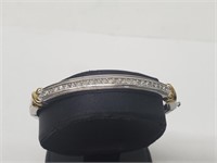 .925 Sterling Silver Diamond Hinged Bracelet