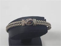 .925 Sterling Silver Gemstone Cuff Bracelet