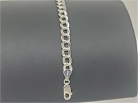 .925 Sterling Silver Chain Charm Bracelet