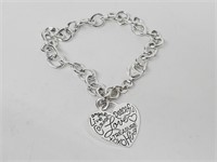 .925 Sterling Silver "Love"Charm Bracelet