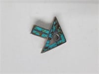 .925 Sterling Silver Signed Turquoise Arrow