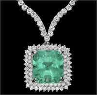 $190K 18k Gold 17.00 ct Emerald 10.70cts Diamond